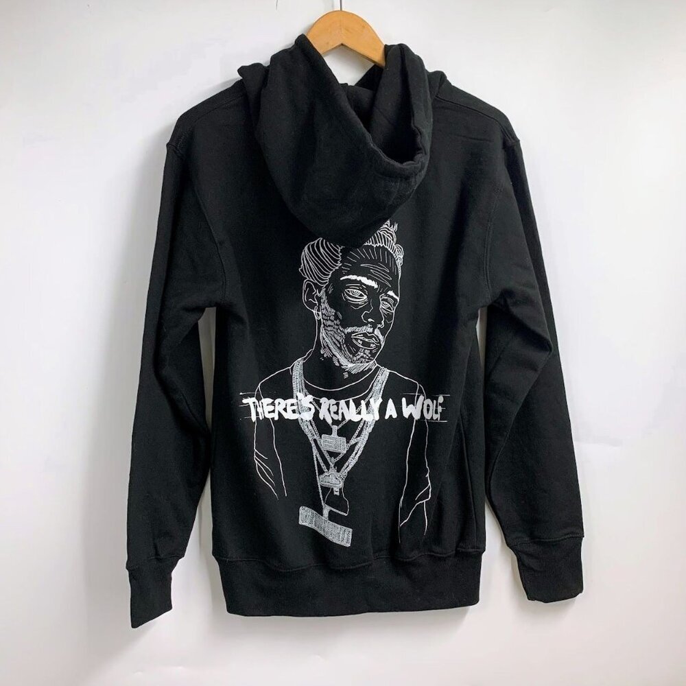 Russ Men's There's‎ Really A Wolf Cotton Long Sleeve Graphic Hoodie Size S